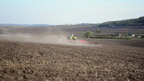 Agricultural work preparation of fields for sowing Stock Footage 74898407