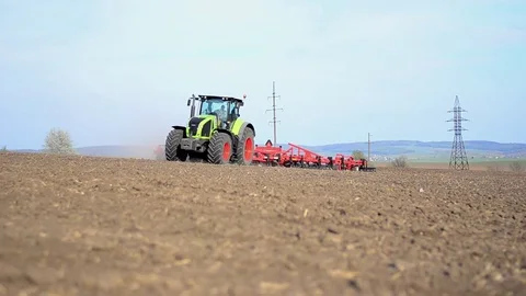 Agricultural work preparation of fields for sowing Stock Footage 74898409