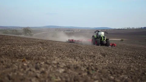 Agricultural work preparation of fields for sowing Stock Footage 74898415