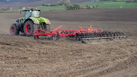 Agricultural work preparation of fields for sowing Stock Footage 74898417