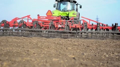 Agricultural work preparation of fields for sowing Stock Footage 74898419
