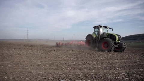 Agricultural work preparation of fields for sowing Stock Footage 74898421