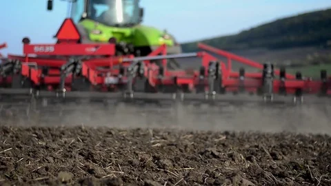 Agricultural work preparation of fields for sowing Stock Footage 74898422
