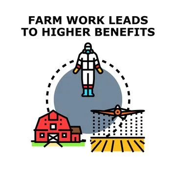 Agricultural work process leading farming benefits concept Stock Illustration