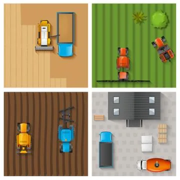 Agricultural work set Stock Illustration