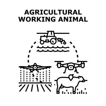 Agricultural working methods evolving with technology concept Stock Illustration