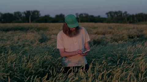 Agriculture and Digital Technology Stock Footage