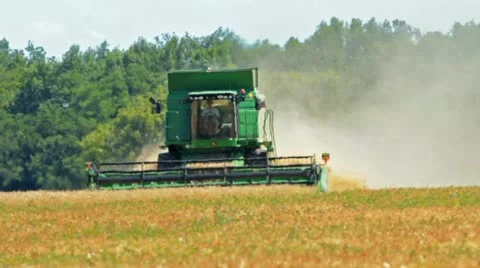 Agriculture and harvester Stock Footage