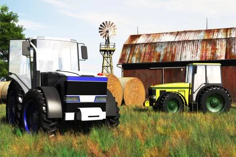 Agriculture Concept 3D render Stock Illustration