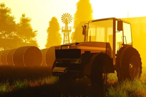 Agriculture Concept 3D render Illustrazione stock