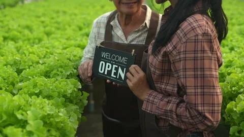 Agriculture concept of 4k Resolution. The owner of the garden holds an open s Stock Footage 192545873