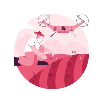 Agriculture drone use abstract concept vector illustration. 스톡 일러스트