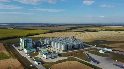 Agriculture, elevator, silos, grain Stock Footage