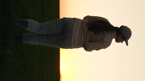 Agriculture farmer working digital tablet with hand sunset field, business Stock Footage 301804072