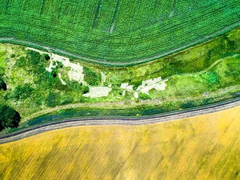Agriculture fields from above Stock Photos