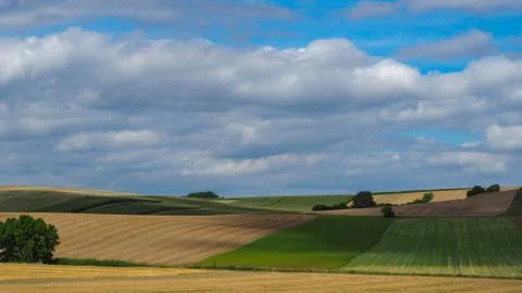 Agriculture fields an cloudy sky Foto stock