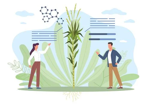 Agriculture future, intelligent data collection, growth analysis with advanced Stock Illustration
