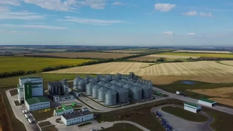 Agriculture grain, elevator, silos 스톡 동영상 137256514