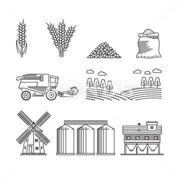 Agriculture for growing cereals wheat rye Stock Illustration