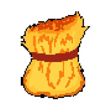 Agriculture haystack pixel art vector illustration Stock Illustration