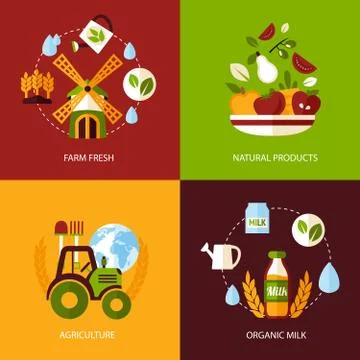 Agriculture icon set Stock Illustration