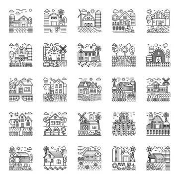 Agriculture Illustrations Pack Illustrazione stock