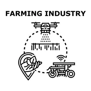 Agriculture industry future using smart farming technology Stock Illustration
