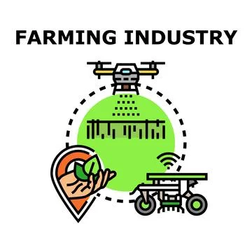 Agriculture industry future using smart farming technology Stock Illustration