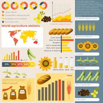 Agriculture infographic elements 스톡 일러스트