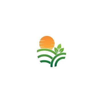 Agriculture Logo.Tree leaf vector logo design Stock Illustration