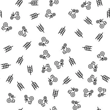 Agriculture Production Seamless Pattern Vector Stock Illustration