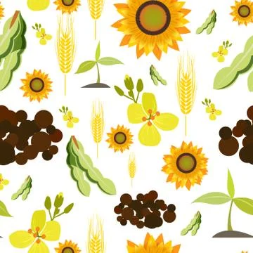 Agriculture seamless pattern Stock Illustration