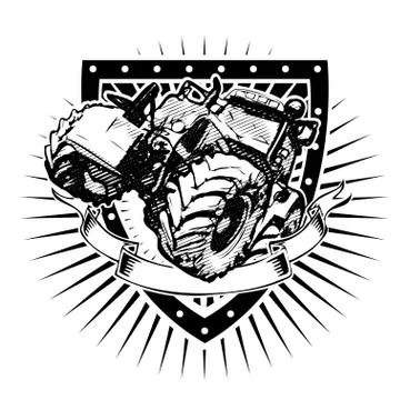 Agriculture shield Stock Illustration