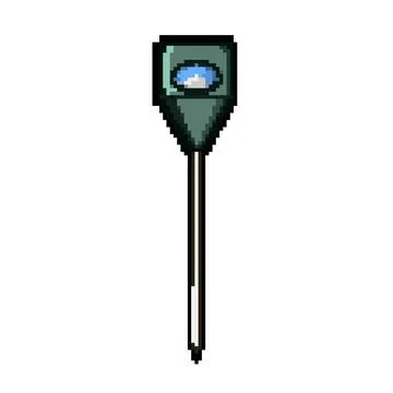 Agriculture soil moisture sensor pixel art vector illustration Stock Illustration