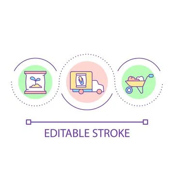 Agriculture techniques loop concept icon Stock Illustration