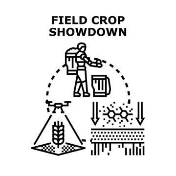 Agriculturist utilizing drone technology for smart farming Stock Illustration