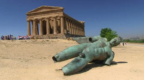 Agrigento, Temple of Concordia, Valley of Temples, Sicily, Italy Stock Footage 32596401