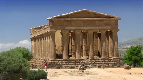Agrigento, Temple of Concordia, Valley of Temples, Sicily, Italy Stock Footage 32596404