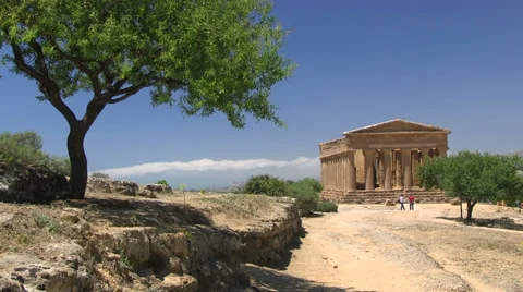 Agrigento, Temple of Concordia, Valley of Temples, Sicily, Italy Stock Footage 32596414