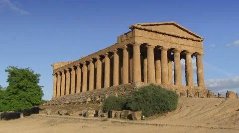 Agrigento, Valley of Temples, Temple of Concordia, Sicily, Italy Stock Footage 32596417