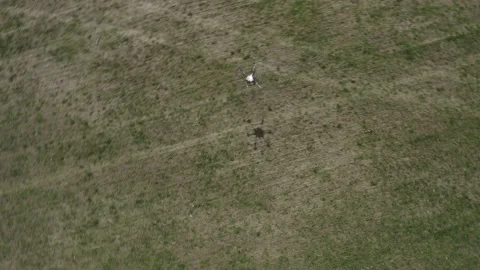 Agro drone works on the field. Field treatment with chemicals. Stock Footage 188826336