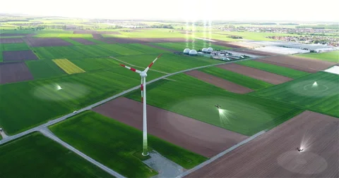 Agro drones scan the field. The concept of agro drones over the field 스톡 동영상 272425359
