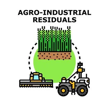 Agro industrial residuals processing and bioenergy production concept Stock Illustration