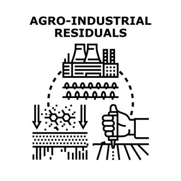 Agro industrial residuals processing and waste management concept Stock Illustration