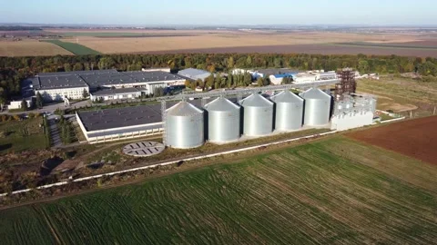 Agrocomplex with granary Stock Footage 162428541