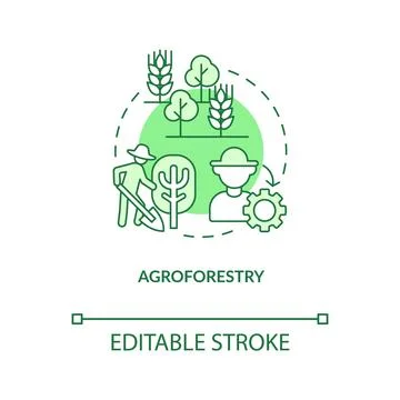 Agroforestry green concept icon Stock Illustration