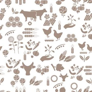 Agroindustry seamless pattern Illustrazione stock