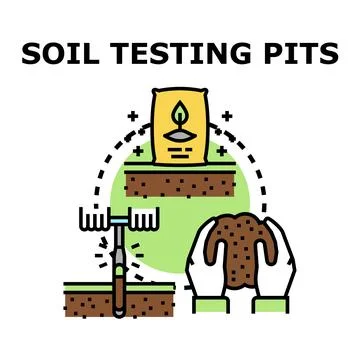 Agronomist checking and analyzing soil sample for nutrients Stock Illustration