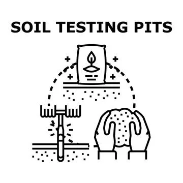 Agronomist checking and analyzing soil sample for nutrients Stock Illustration