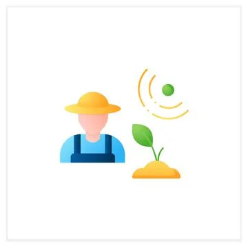Agronomist flat icon Stock Illustration